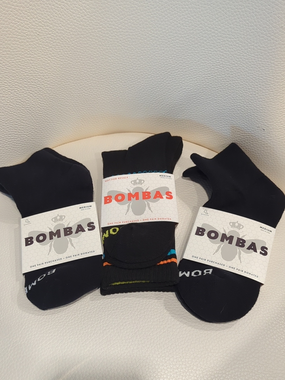 Bombas Men's Black Athletic No-Show & Crew Socks - 3 Pack